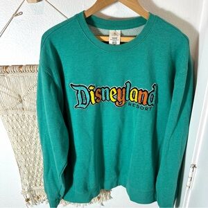 70’s Vintage Disneyland Resort Disney Embroidered Teal Crewneck Sweatshirt XXL